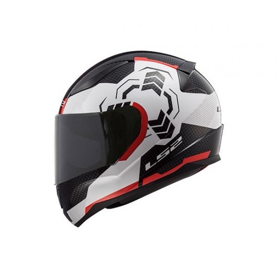 CAPACETE LS2 FF353 RAPID GHOST BRANCO PRETO VERMELHO